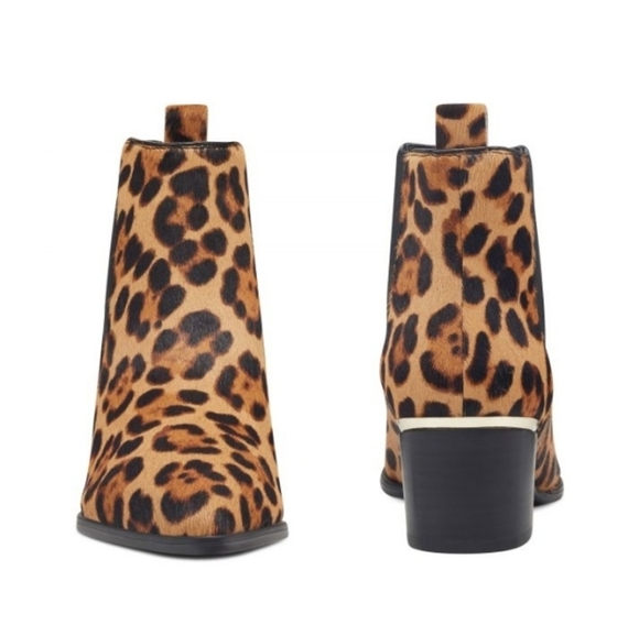 Nine West Leopard Print Genuine Cow Hair Chelsea Boots NWT - Picture 1 of 7